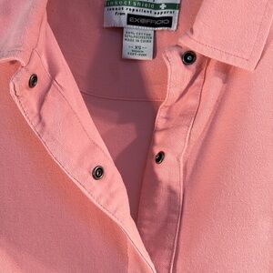 Vtg ExOfficio BuzzOff Snap closure pink top. With zipped sleeve pocket on 1 arm